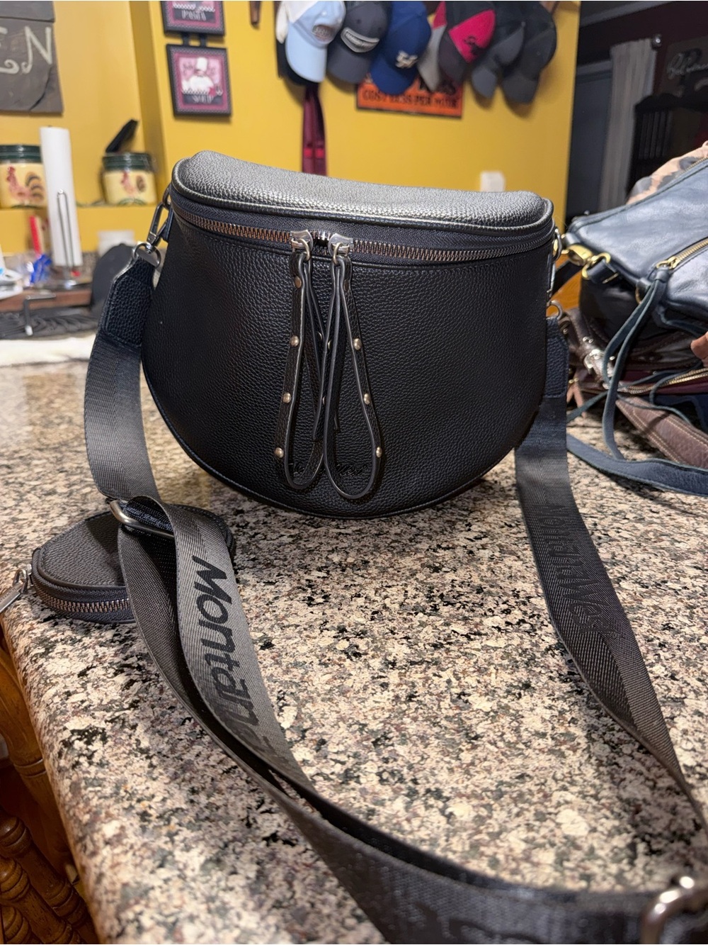 Montana West Black Crescent Crossbody Bum Bag